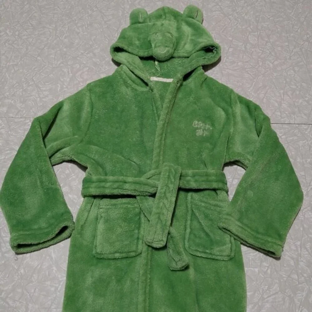 Green Fleece Robe Kids 4-6 Gator, Croc, Dino